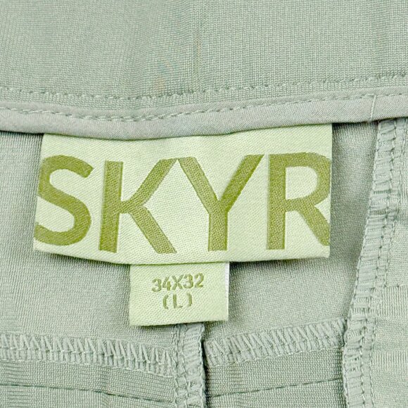SKYR Men's Tricot Dynasty Slim UPF 4-Way Stretch Anti Odor Green Pants 34x32 NWT - Picture 7 of 12